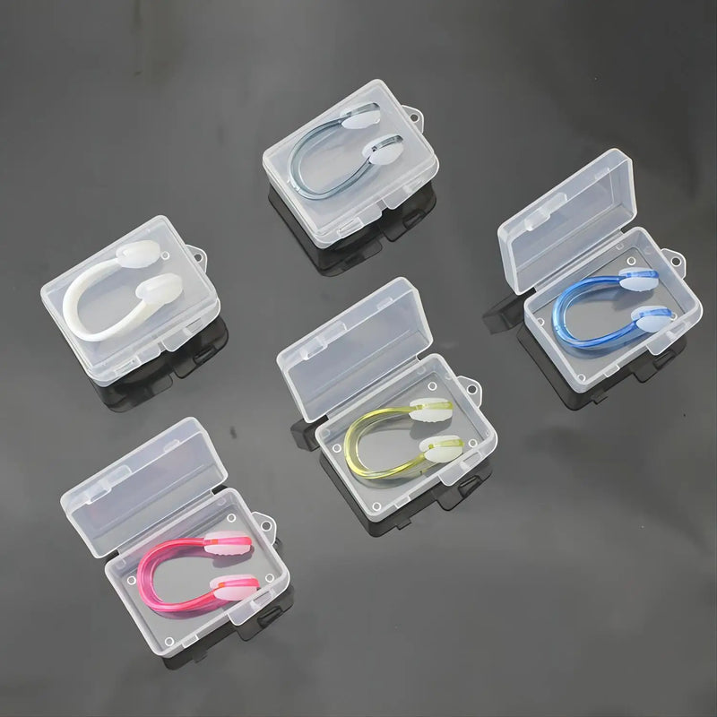 Swimming Nose Clip Ear Plug Set W/ Box Environmental Soft Silicone NoseClip & EarPlugs for Kids Adults Beginner Swimming Diving